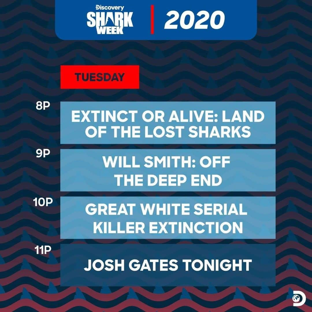 Discoveryさんのインスタグラム写真 - (DiscoveryInstagram)「Which #SharkWeek shows will you be watching? Scroll through for the schedule. 🗓🦈」8月3日 9時00分 - discovery