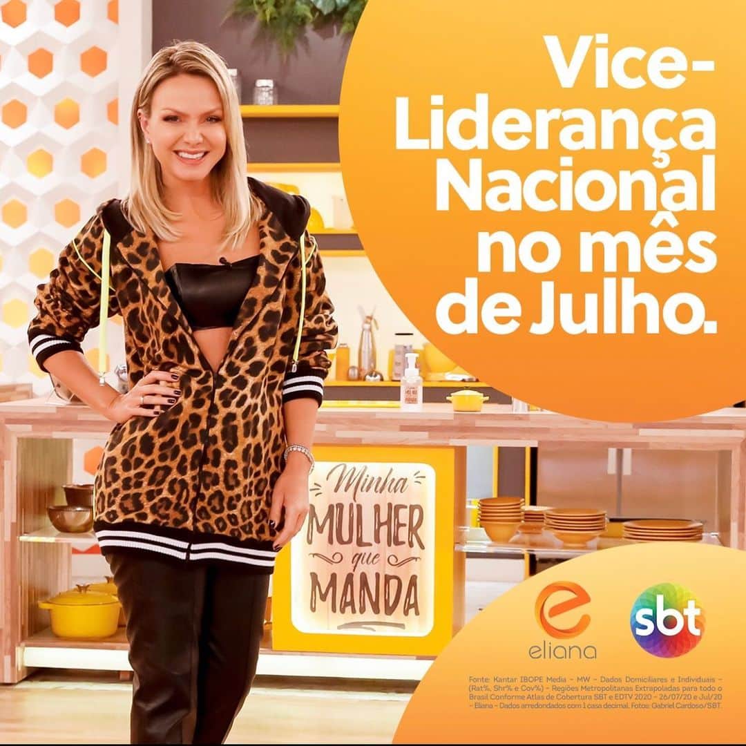 Eliana Michaelichin Bezerraのインスタグラム：「Uma semana abençoada e muito obrigada por mais um mês ao meu lado!🥰 Viva a minha equipe querida que sempre faz tudo com muito amor e dedicação. Viva meu público amado que me acompanha há mais de 30 anos na tv. O mês de aniversário da minha estreia na televisão, agosto, também começou com muito sucesso. A audiência de hoje foi linda. Só motivos para agradecer 🙏🏻#deusconduz  #eliana #programaeliana #minhamulherquemanda #belezarenovada」