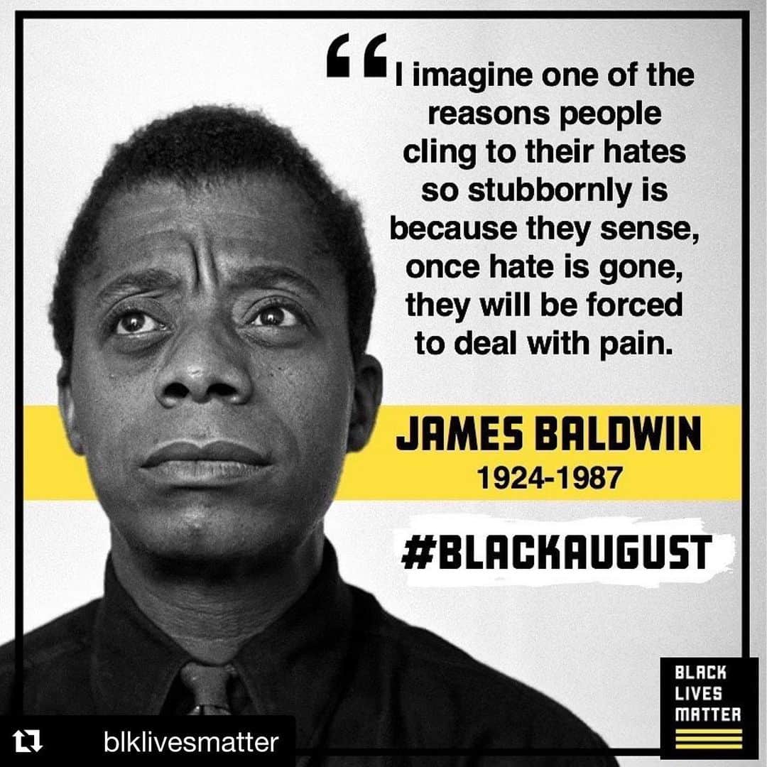 アダム・シャピロのインスタグラム：「#Repost @blklivesmatter ・・・ Happy birthday to our beloved, James Baldwin.  We celebrate you today and everyday. You gave us so much and you continue to give us so much.  #BlackAugust」