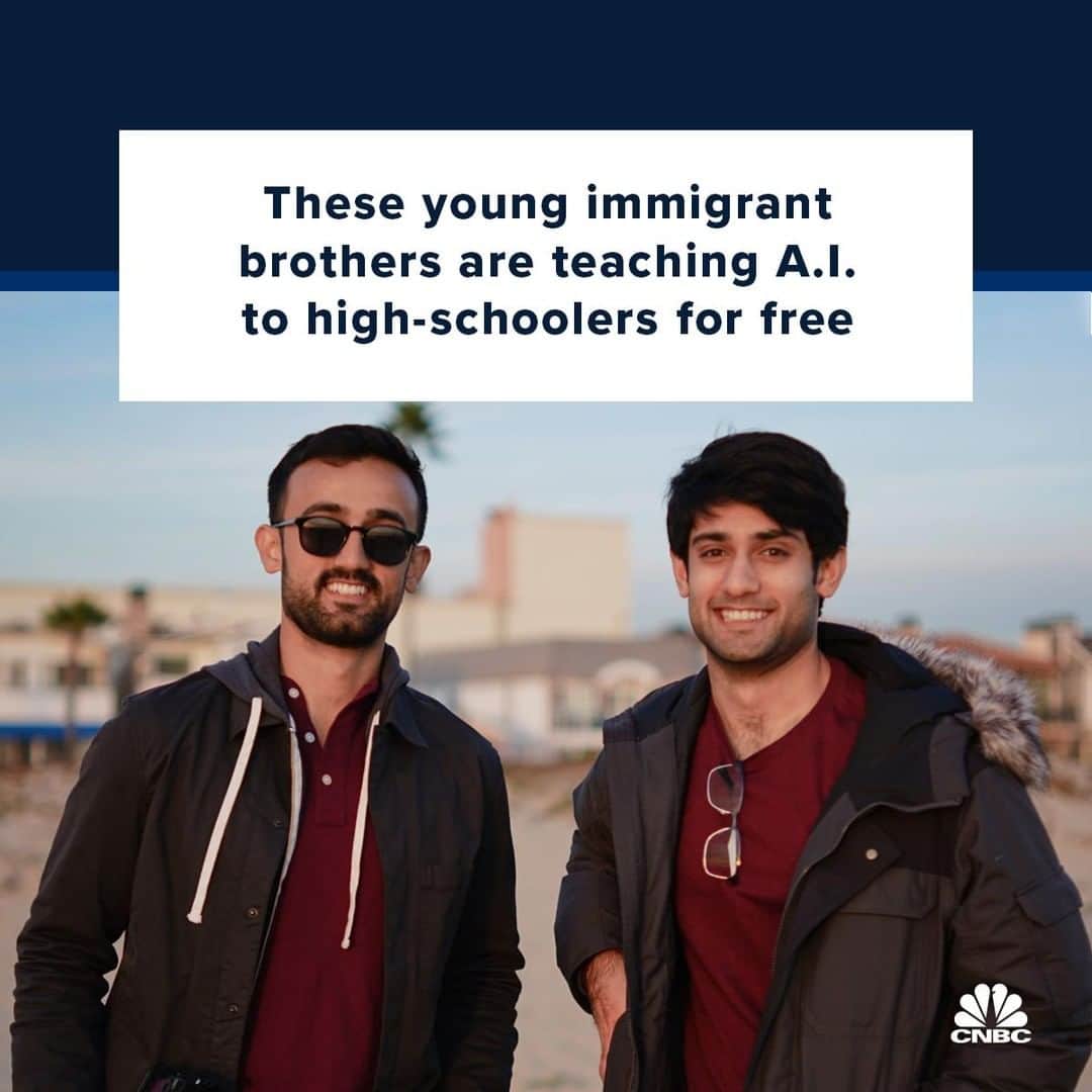 CNBCさんのインスタグラム写真 - (CNBCInstagram)「Since 20-something brothers Haroon and Hamza Choudery immigrated to Brooklyn, New York, from rural Pakistan in 1998, their lives have been changed by technology. ⁠ ⁠ Technology provides a nice living for the brothers: Haroon, 26, has a well-paying AI job at a healthcare company, and Hamza, 24, works at WeWork. Today, living in New York City, the brothers could easily spend a couple of dollars on cup of coffee — the same amount their family had to live on for a month in Pakistan.⁠ ⁠ Living in both realities, Hamza says, “has contextualized the poverty and it has also contextualized the success.”⁠ ⁠ And it has been the brothers’ “call to action” to launch their education initiative — a nonprofit called AI for Anyone.⁠ ⁠ The idea behind the AI literacy organization is to use “our privilege to help those that are less privileged avoid getting into situations where their livelihoods are destroyed, whether it be through like automation replacing their jobs or whether it be through automation being designed to accommodate the needs of more affluent and more well off people and not really take the underrepresented populations into account when they’re making their decisions,” Haroon says.⁠ ⁠ More on the brothers’ story at the link in bio. (With @CNBCMakeIt)」8月3日 11時00分 - cnbc