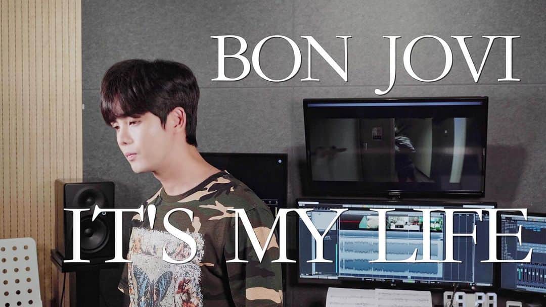 ソン・ユビンのインスタグラム：「#본조비 #bonjovi #성유빈 #itsmylife #잇츠마이라이프  어릴적 워너비 였던 본조비의 it’s my life  커버해봤습니다 !  https://youtu.be/1S-gApx9RjA」