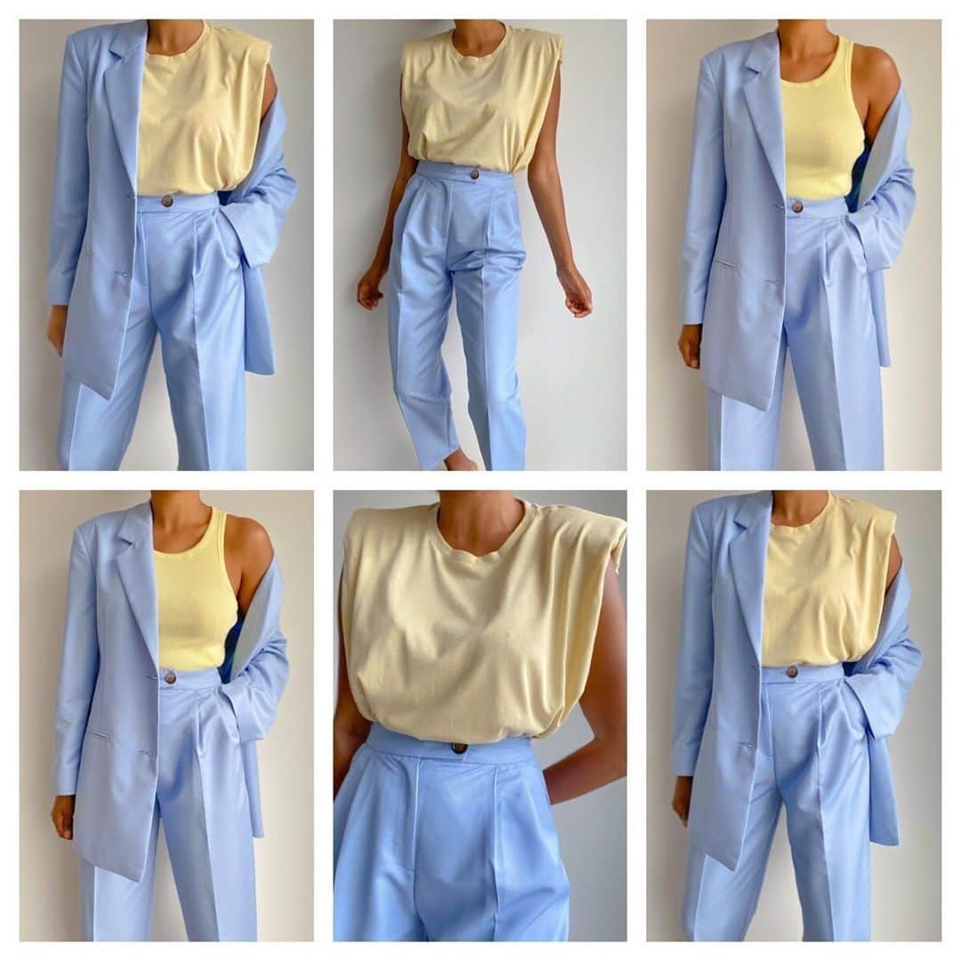 ASOSさんのインスタグラム写真 - (ASOSInstagram)「One suit, so many ways to wear 🤩 📸 @franziiiiskaa (she/her) 🔎 ASOS DESIGN extreme dad suit in powder blue (1660588)」8月3日 18時15分 - asos