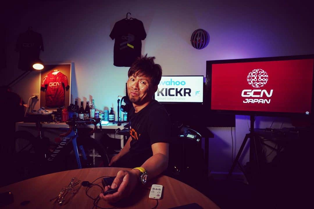 土井雪広のインスタグラム：「本日もカミカミだぜ… #gcnshow #gcnjapan #canyon #fizik #castelli #wahookickr」