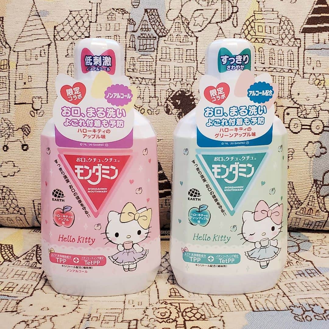 のインスタグラム：「お口、クチュ、クチュ。 #モンダミン 🦷  #HelloKitty maintains healthy gum and strengthens teeth against decay!  #ハローキティ #サンリオ #キティラー #キティ活 #ピューロアンバサダー #ハロスイアンバサダー #Sanrio #HelloKittyLover」