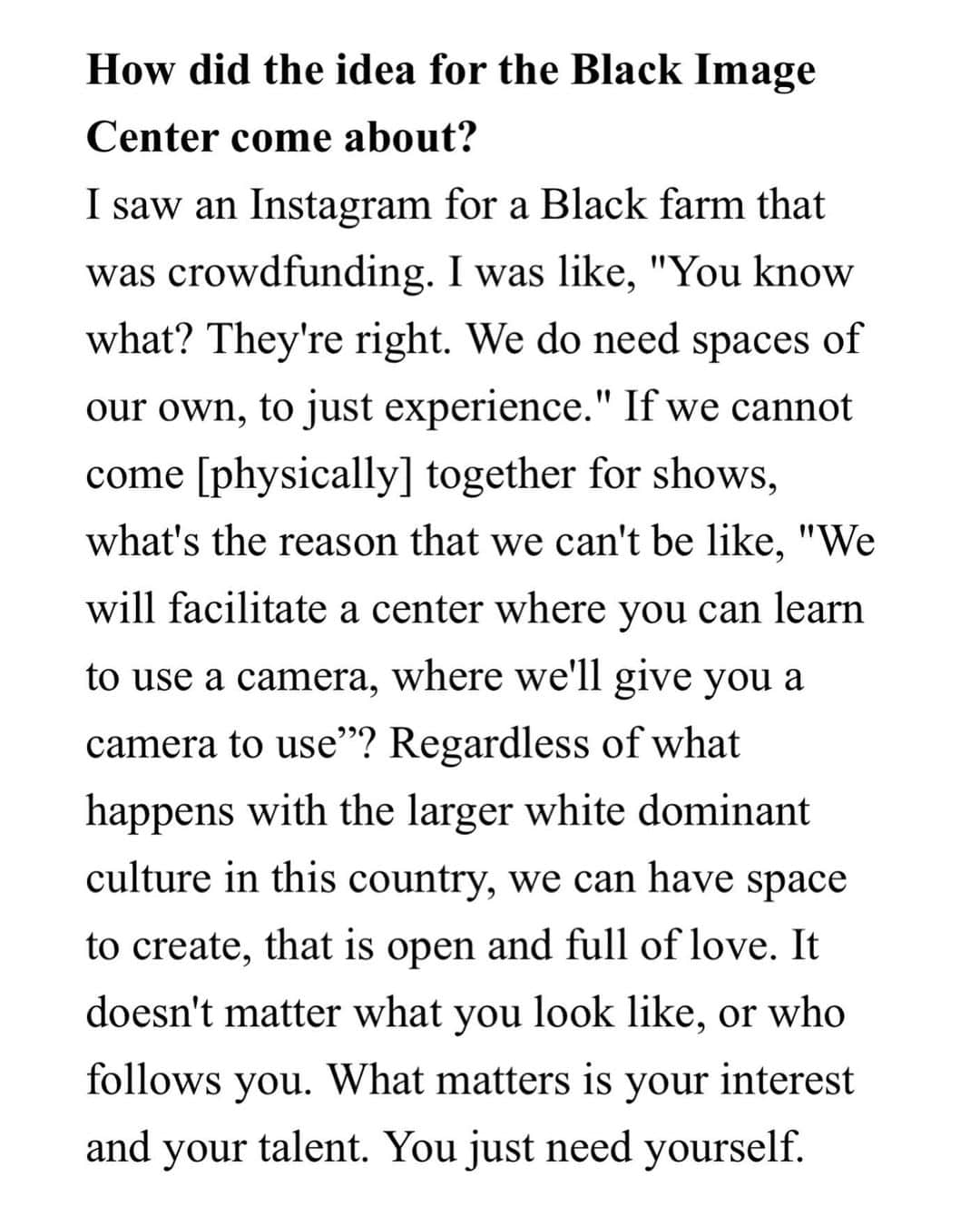タヴィ・ゲヴィンソンのインスタグラム：「I interviewed the artist @jheydamc about their deeply exciting new project @blackimagecenter ✴️ we also talked about their work with @arthoecollective and cultivating community across distance ⚛️ read it at @garage_magazine, link in bio ✳️」