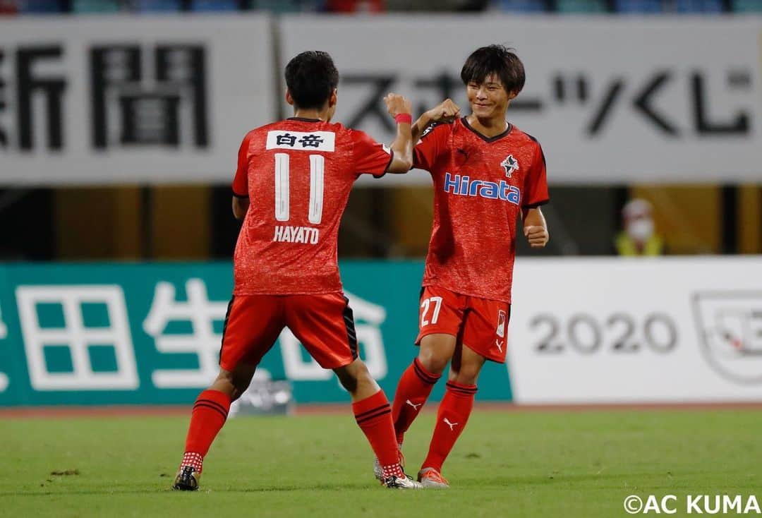 ROASSO KUMAMOTOさんのインスタグラム写真 - (ROASSO KUMAMOTOInstagram)「⚽️ ／ 8.2.SUN 第8節 VS 福島ユナイテッドFC #浅川隼人 選手の今シーズン初ゴール #伊東俊 選手のミドルシュートが決まり 2対0で勝利💪✨ ＼ -----﻿ NEXT GAME﻿ 🗓 8.9.SUN ⏰ 18:00 KICK OFF﻿ 🆚 ブラウブリッツ秋田 🏟 ソユースタジアム 📺 DAZN -----﻿ #ロアッソ熊本 ﻿ #2020シーズン ﻿ #繋続﻿ #TSUNAGI﻿ #つなぎ  #2020の主役は誰だ ﻿ #roasso﻿ #熊本﻿ #Jリーグ﻿ #jleague﻿ #サッカー﻿ #ゴール ﻿ #えがお健康スタジアム﻿ #感謝﻿ #いまできること﻿ #がんばろう日本﻿ #みんなで乗り越えよう ﻿ #jリーグにできること」8月3日 18時22分 - roassokumamoto_official