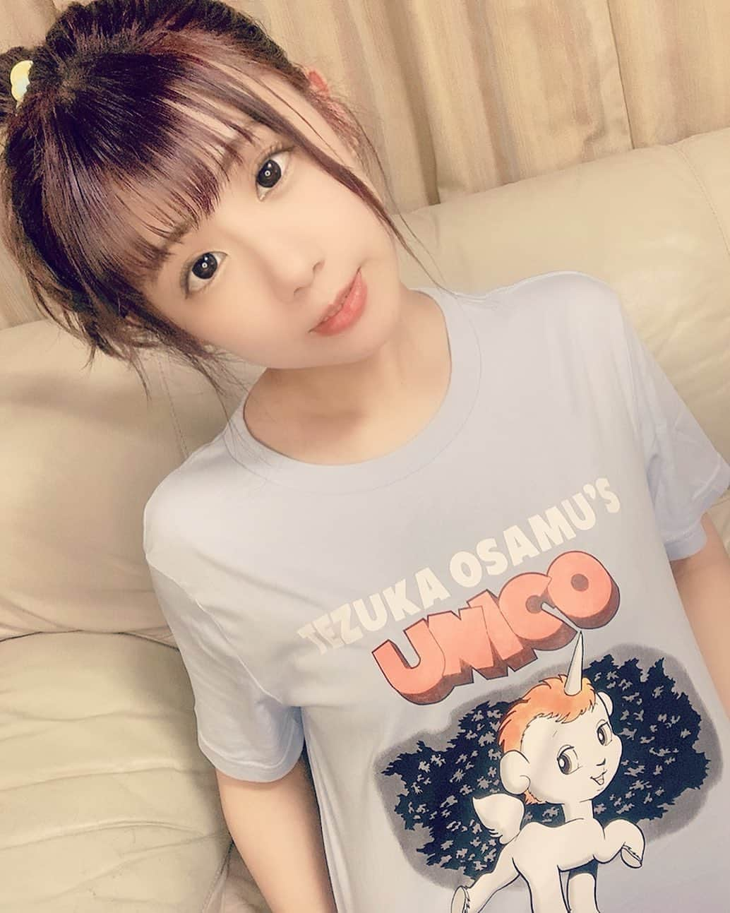 根本羽衣さんのインスタグラム写真 - (根本羽衣Instagram)「UNICO🧡💙  #GU #390円 #手塚おさむ さん #夏はTシャツ #UNICO🦄」8月3日 19時13分 - ts_uichan1002