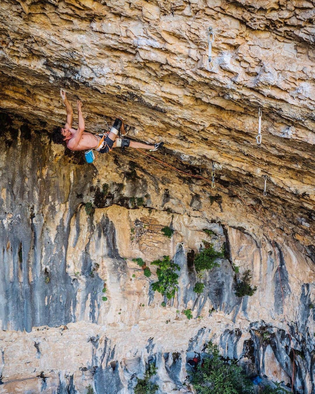 デイブ・グラハムさんのインスタグラム写真 - (デイブ・グラハムInstagram)「The first month in Rodellar was pretty wild 🤪 Adapting to the massive roofs and the burly yet technical style of resistance climbing took some learning, but adjusting to the average temperature of around 35 C was a total trip, WOW 🥵😂 !!! There were some minor hiccups, notably tweaking my MCL in a Kneebar (first time for everything 🙄) and then getting bitten by a large Golden Retriever separating a dog battle (holy shit that hurts 😣) After a chill week of healing my wounds I could find my groove again and sample some of the bigger and badder rigs of the area. Ali-Hulk Sit Extension Total [9B] is now on the list after sorting all the sections, Las Meninas [9A/+] in the Museo is an ultra sick resistance crimp line which feels attainable, as well this burly rig pictured here No Pain No Gain [9A+] 👀 Unfortunately we have no accommodation for the next couple weeks during the high season of tourism, so its time for some training, rest, and a few high octane three-day-on seshs via Cornu until we get our new Bungalow 🙄 And for anyone has been following the epic adventure this year, I have one HUGE update I’d love to share 🤗 I finally received my Spanish Residency 🥳🥳🥳 5 years legal in EU 😎!!!! Forward and Forever Onward 👐🏻 Now it’s time to finish some business here in Spain, siege the rigs as the temps drop over the next month, and get HYPE for SWITZERLAND, the next destination 🏡🌄🌌💫💎⛏🔥🤠!!!! 📸 from my homie @esteban.ele.eme 🙌🏻 @adidasterrex @fiveten_official @petzl_official @climb_up_officiel @frictionlabs @sendclimbing @tensionclimbing @alizee_dufraisse 😘」8月3日 21時26分 - dave_graham_
