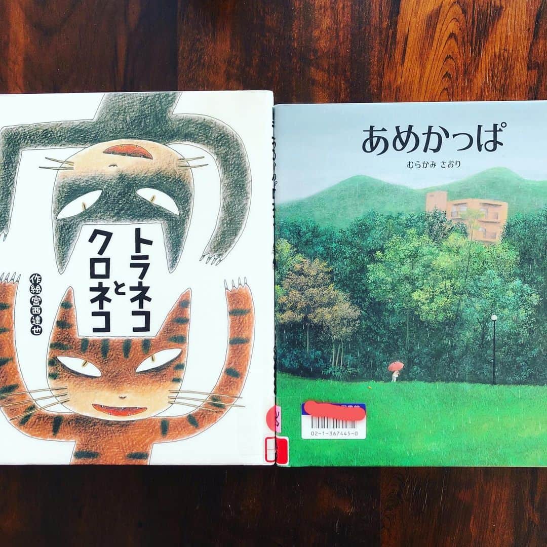 momokoさんのインスタグラム写真 - (momokoInstagram)「夏が本格的に来て嬉しい！ お迎えの後、セミの抜け殻を探しながら帰りました🌻 . 写真2枚めは最近図書館で借りて👦（5歳）が特に気に入った2冊。いつもは息子が好きそうな本をあらかじめネットで予約して取りに行くことが多いのですが、 「あめかっぱ」はたまたま図書館の「梅雨コーナー」にあって借りたら、ヒット！絵も可愛く親も読んでて楽しい😊。 「トラネコとクロネコ」は息子が大好きな「おまえうまそうだな」の著者の絵本で勿論ハズレなし👍。どちらも男女問わず楽しめる内容でおススメです😊  #あめかっぱ  #トラネコとクロネコ  #👦読み聞かせ絵本5歳」8月3日 22時20分 - momoko_tsukamomo