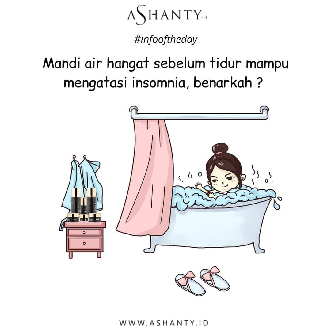 ASHANTY BEAUTY CREAM OFFICIALのインスタグラム：「Kamu sering mengalami insomnia ? Yuuk ladies, coba mandi atau berendam dengan air hangat sebelum tidur. Suhu hangat pada air hangat bisa membuat tubuh dan pikiran rileks. Mandi air hangat bersama dengan berendam di air yang diberi aroma terapi bisa membuat pikiran semakin tenang, bahagia dan nyaman.   Ketika pikiran telah rileks, nyaman dan tenang, ini akan mendukung kualitas tidur kita jadi lebih baik dan mengesankan. Ini juga bermanfaat baik dalam mengatasi masalah insomnia.  _____________________________ Informasi dan pemesanan  Ashanty Beauty Cream Chat Via WA: 087778489900 WA: 081293823950 WaA: 085781140354 WA: 081287388885 ⚡️ Fast Respons Click Link On Bio Instagram @ashantyid ❣️ ______________________________ #ashantybeautycream #creamashanty #skincareashanty #skincare #skincareartis #skincarelokal #creamwajah #creamperawatanwajah #obatjerawat #jerawat #kosmetik #krimwajah #creamwajah #whiteningcream #ashantyid #ashanty #ahha #kepastian #aurelhermansyah」