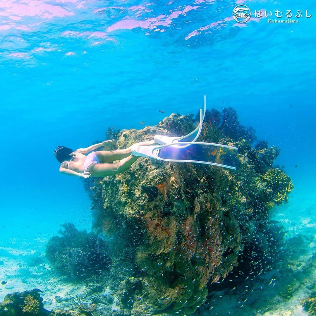 HAIMURUBUSHI はいむるぶしさんのインスタグラム写真 - (HAIMURUBUSHI はいむるぶしInstagram)「小浜島・はいむるぶしから癒しの風景をお届けします。 白い砂地に点在するパッチリーフ。 国内最大のサンゴ礁「石西礁湖=せきせいしょうこ」は、沖縄らしい美しい海景が広がっています。 #沖縄 #八重山諸島 #サンゴ礁 #パッチリーフ #シュノーケル #小浜島 #リゾート #ホテル #はいむるぶし」8月4日 0時26分 - haimurubushi_resorts