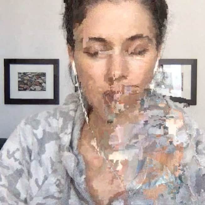 チェリーン・ダビスのインスタグラム：「“Scrambled.” 2020. Digital portrait. Courtesy of zoom and unstable WiFi. 😂」
