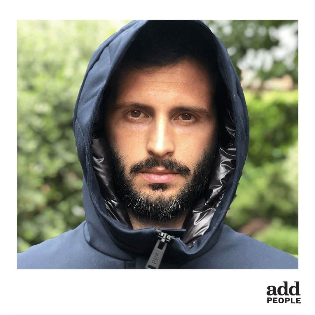 のインスタグラム：「@francescozecchini  wears #add down rainproof parka Discover addpeople at link in bio  #addmilanopeople #style #coat #jacket #style #coat #jacket #people #man #boy #manstyle」