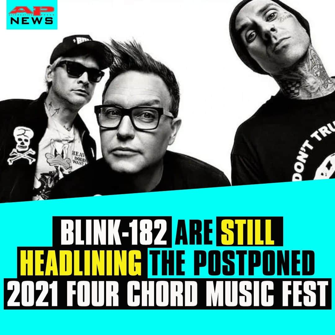 Alternative Pressさんのインスタグラム写真 - (Alternative PressInstagram)「@blink182 and @theused are returning as headliners for the rescheduled 2021 @fourchordmusicfestival⁠ LINK IN BIO⁠ .⁠ .⁠ .⁠ #blink182 #blink #theused #fourchordmusicfest  #fourchordmusicfestival #4chordmusicfest #4chordmusicfestival #fourchordmusicfest2021 #fourchordmusicfestival2021 #alternativepress #altpress」8月4日 11時30分 - altpress