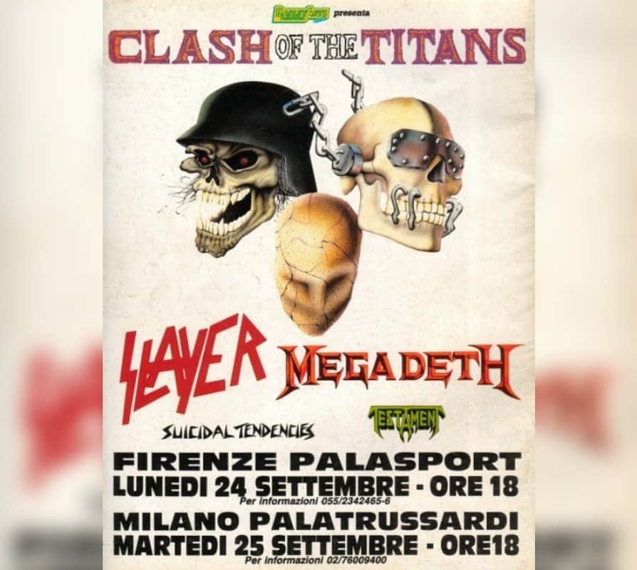 Megadethさんのインスタグラム写真 - (MegadethInstagram)「Sept-Oct 1990, the European ‘Clash of the Titans’ lineup included Megadeth, Slayer, Testament and Suicidal Tendencies, kicking off Megadeth’s ‘Rust in Peace’ world-wide tour cycle. Read about the RIP era tours and much more in Dave Mustaine’s new autobiography ‘Rust in Peace’. Pre-order the book and bundles now at megadeth.com」8月4日 4時20分 - megadeth