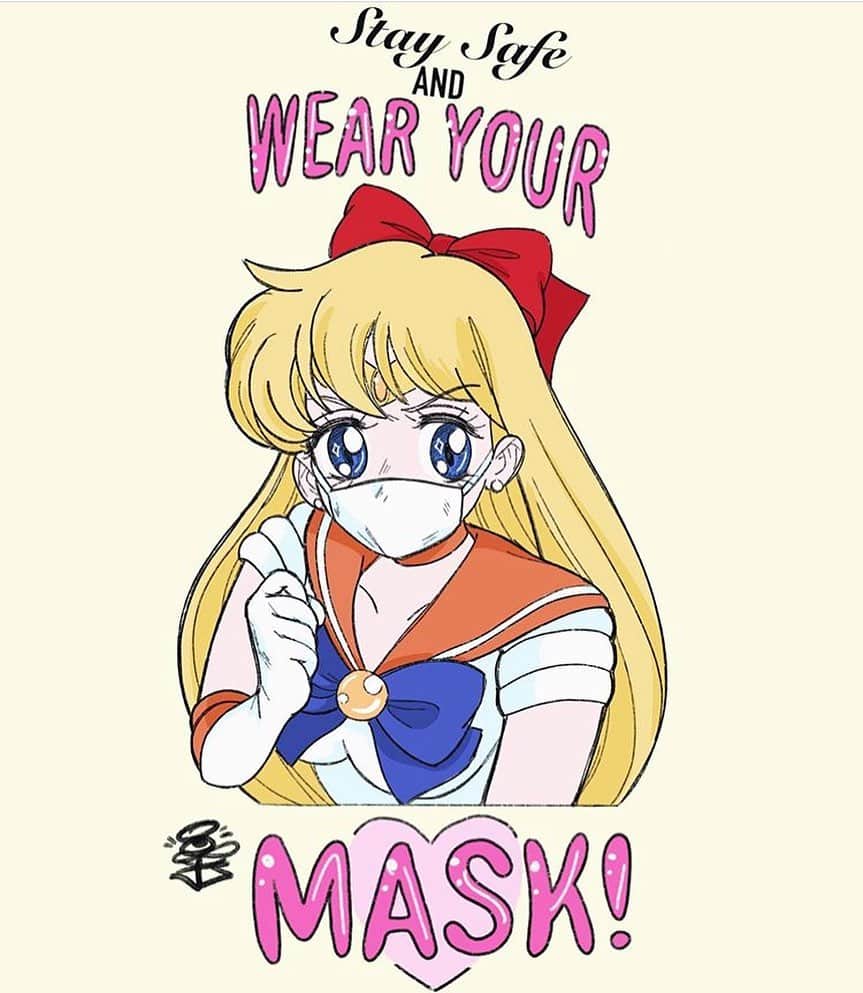 Sailor Moonさんのインスタグラム写真 - (Sailor MoonInstagram)「✨🌙 Cute Sailor Venus artwork by @seppukuangel! Also great advice! 🌙✨  #sailormoon #sailormoonart #fanart #wearamask #セーラームーン　#art」8月4日 5時35分 - sailormoon_sc