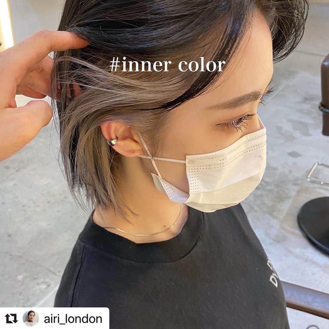 Hairsalon BREEN Tokyoのインスタグラム：「"inner color" . 白黒のインナーカラー☁️☁️ コントラストがバッチリ効いてるほどカッコイイです。」