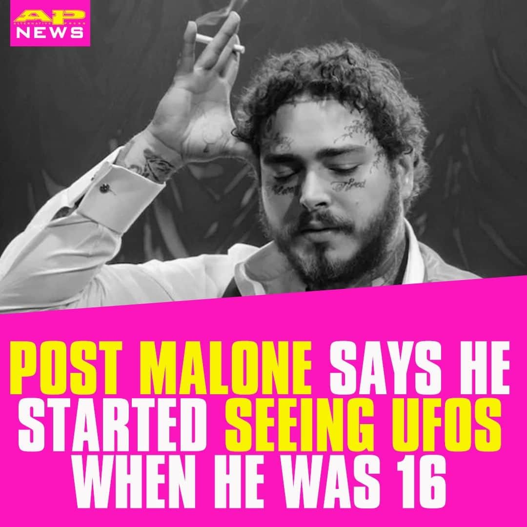 Alternative Pressさんのインスタグラム写真 - (Alternative PressInstagram)「@postmalone says that he has witnessed multiple UFO sightings since his first experience as a teenager 👽⁠ LINK IN BIO⁠ .⁠ .⁠ .⁠ #postmalone #posty #ufo #ufosightings #aliens #postmaloneufosighting #joerogan #joeroganexperience #joeroganexperiencpodcast #alternativepress #altpress」8月4日 14時30分 - altpress