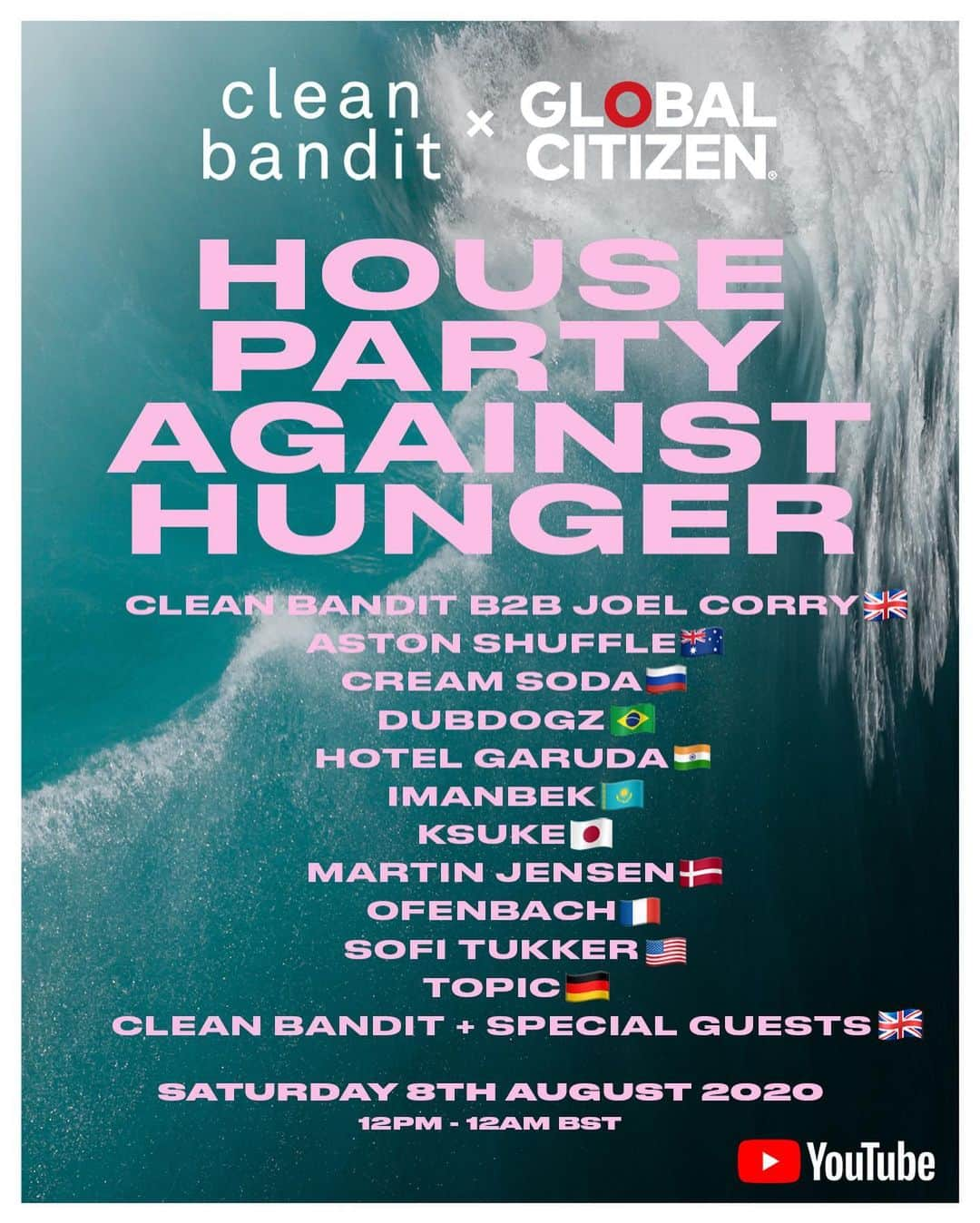 ジ・アストン・シャッフルさんのインスタグラム写真 - (ジ・アストン・シャッフルInstagram)「Psyched to be DJing @cleanbandit & @glblctzn’s House Party Against Hunger this Sat! Swipe for details & hit the bio link to set a reminder for the livestream!」8月4日 14時39分 - theastonshuffle