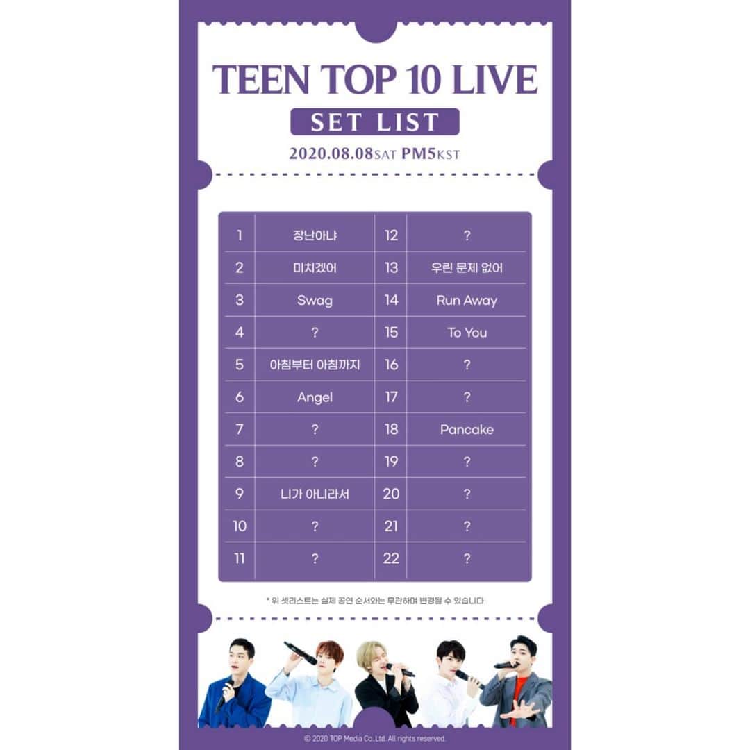 【公式】TEEN TOPさんのインスタグラム写真 - (【公式】TEEN TOPInstagram)「TEEN TOP 10 LIVE SET LIST PREVIEW 2020.08.08(SAT) PM5(KST)  #틴탑 #TEENTOP #TEENTOP10 #TEENTOP10_LIVE」8月4日 15時07分 - official_teentop
