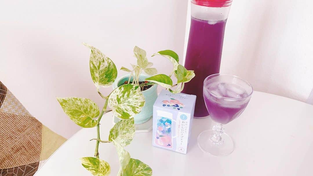 真坂美帆さんのインスタグラム写真 - (真坂美帆Instagram)「⋆❁.* 暑くなってきたので コールドドリンクも飲むようになりました♡ ・ 今日飲んでいるのはハーブティー🦋✨。 「ももと青色のバタフライピー」 アントシアニンたっぷりのバタフライピーは目に優しくて、美肌効果もあるのだとか。 ・ こちらはピーチ果汁パウダーとりんごが原材料に使われているので、甘みがあって飲みやすいです(*´˘`*) ・ 夜はレモン果汁を入れて飲もうかな♪ ・ ・ バラが好きな人にはバラのポーションもオススメです🌹✨ 甘みはハチミツなのだそうです🐝✨ 炭酸で割って飲むのがオススメです💕 ・ #夏 #涼 #涼む  #コールドドリンク #水出し #バタフライピー #美肌 #美白 #美容ドリンク  #アロマテラピーアドバイザー #生活の木  #声優 #真坂美帆」8月4日 16時28分 - miho.sakurazaka_mii