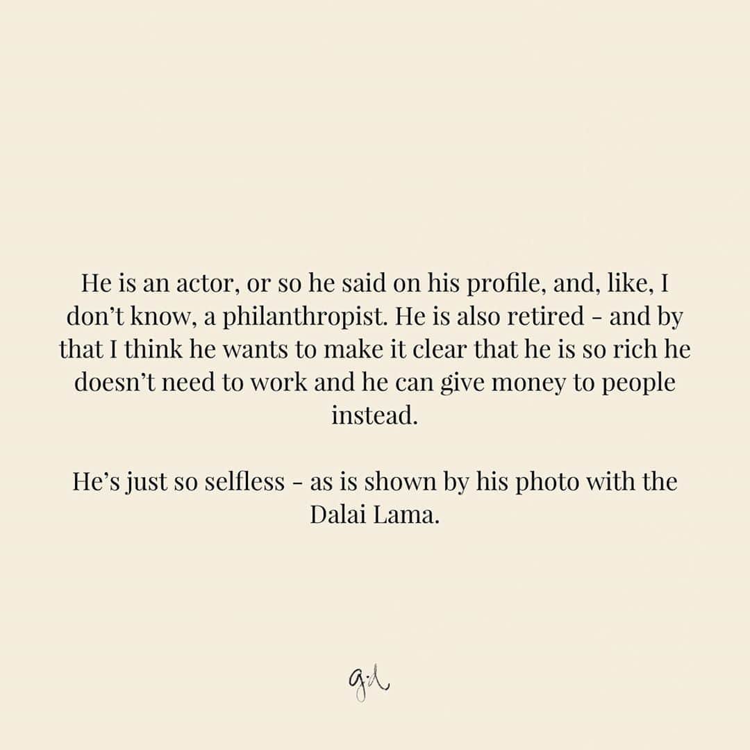 ギャランス・ドレのインスタグラム：「In my latest newsletter I talk about dating - and one of the most memorable dates I’ve been on - teaching me that when I send my ego on a date instead of myself, well, this is the type of bs I get.  . Teaching me as well not to believe that talking like you’re woke doesn’t make you profound at all.  . I also learned a few things about setting up a charity, deleting one’s ego and Robert Downey Junior 😳😳😳 . Wisdom can be found anywhere you see, even in a private member’s club in Hollywood 😂 . . . . . To subscribe, follow the link in bio!」