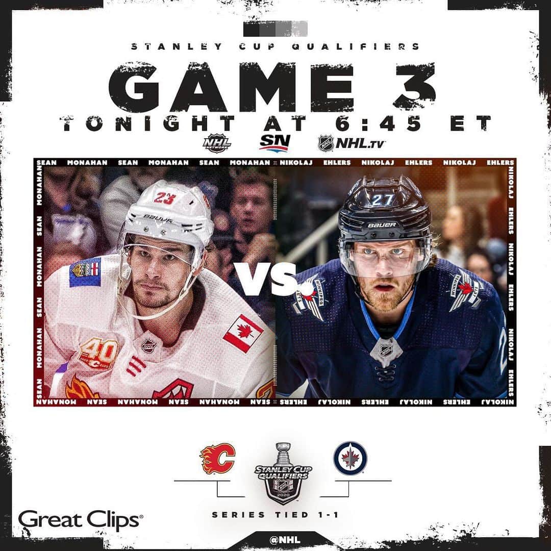 NHLさんのインスタグラム写真 - (NHLInstagram)「Game 3 is here! Who ya got: @NHLFlames or @NHLJets? 🤔 #StanleyCup Qualifiers  📺: 6:45 ET on @NHLNetwork, @Sportsnet and NHL.tv」8月5日 6時33分 - nhl