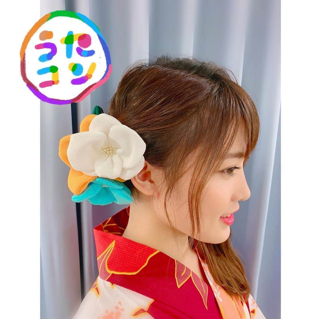 岡部麟さんのインスタグラム写真 - (岡部麟Instagram)「今日はNHK『#うたコン 』出演させていただきました！AKB48は新曲#離れていても #恋するフォーチュンクッキー お祭りな感じバージョン！で披露です！今年は浴衣諦めてたから衣装で着れて嬉しかった〜！ヘアー可愛く結いでもらいました！飾りも可愛い（ ; ; ）本番前に前髪も(実は)後ろの髪もバッサリ切ってもらいました！笑  他の写真はメールに載せますね♪」8月4日 22時26分 - beristagram_1107