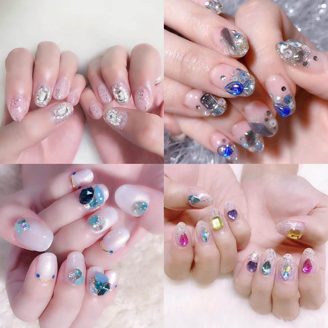 なかやまちえこさんのインスタグラム写真 - (なかやまちえこInstagram)「過去のbijou nails.4選⠀ #ビジューネイル　#bijounails #nail #nails #nailart #ネイル #美甲 #ネイルアート  #japanesenailart #manucure #japanesenails #manicurist #gelnails #أظافر #네일아트 #미용 #vẽmóng #ngườiđẹp  #เพ้นท์เล็บ #искусствоногтя #artedeuñas #เพ้นท์เล็บเจล #ジェルネイルデザイン #ネイルデザイン #senikuku #nagelkunst #stonenails #ストーンネイル」8月4日 22時48分 - chiekonakayama