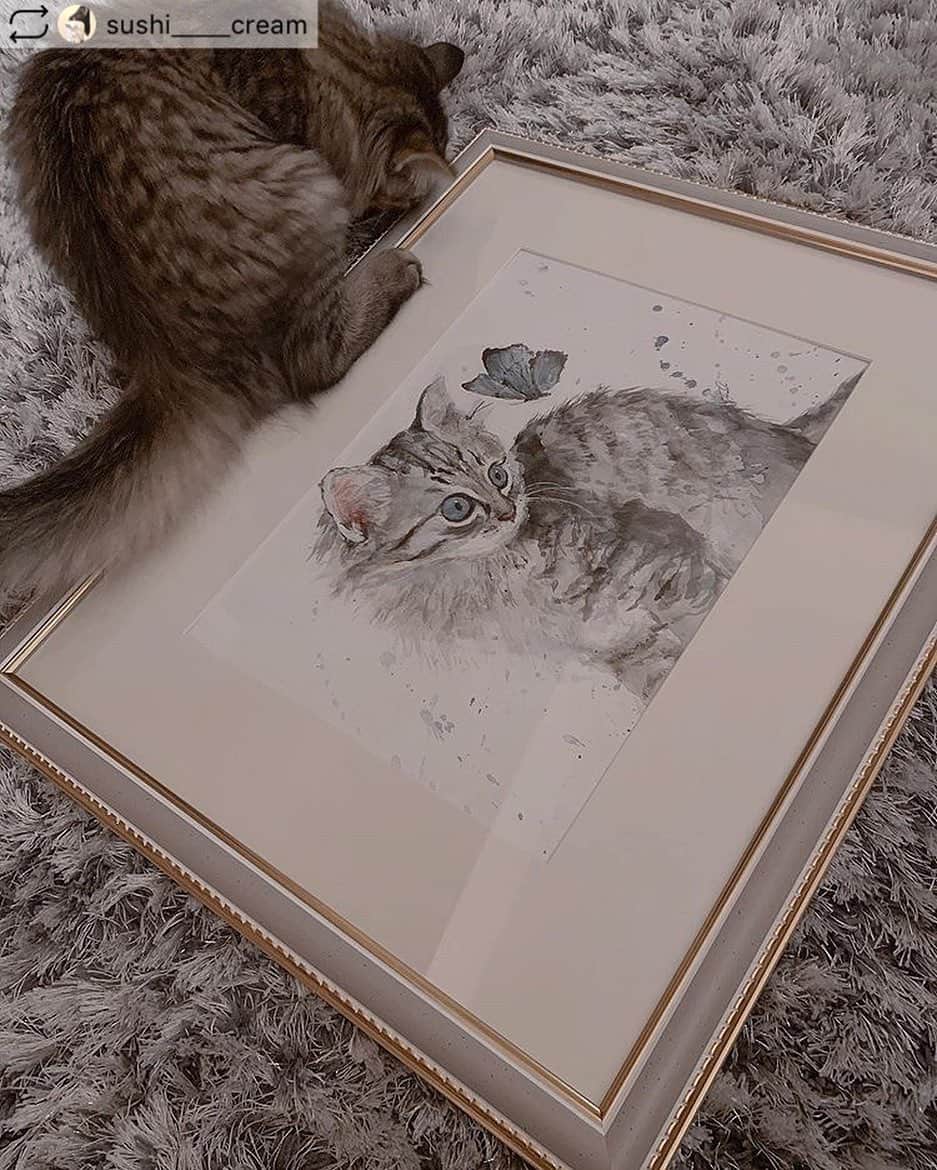 たなかあずささんのインスタグラム写真 - (たなかあずさInstagram)「💎  大切な友人の愛猫の絵を描きました、本当に嬉しかった。 アルマちゃん、美しいね」8月5日 1時22分 - azaza0727