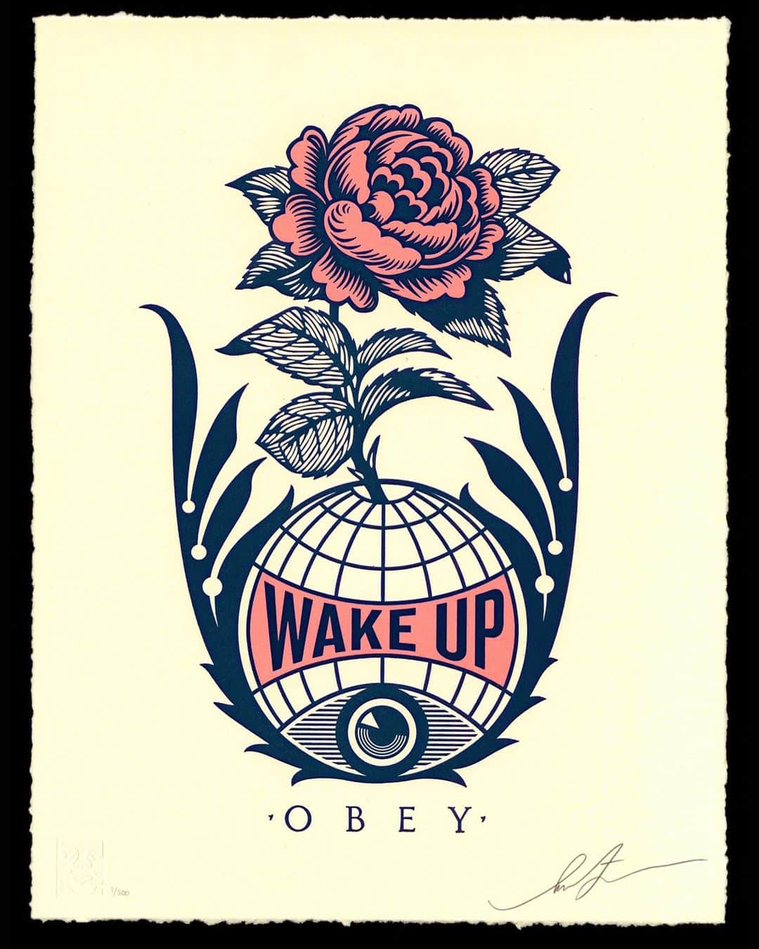 Shepard Faireyのインスタグラム：「WAKE UP EARTH LETTERPRESS AVAILABLE THURSDAY, AUGUST 6TH!⁠⠀ ⠀⠀⠀⠀⠀⠀⠀⠀⠀⁣⁠⠀ This Wake Up Earth letterpress is an urge for us all to be alert, conscious, and analytical. Disinformation, division, and apathy have led to the weakening of pillars of our democracy, an ineffective response to Covid-19, and a lack of meaningful action on environmental destruction and climate change. We accomplish amazing things when we unite and focus on constructive goals, planting seeds, and nurturing them together until they bloom. There are many crucial things going on that demand us to wake up, mobilize, and live with our eyes and minds open! This print applies to many things, but I’ve chosen to donate proceeds to @NRDC_org (Natural Resources Defense Council) to support their work toward legislation that protects the environment for all of our futures. Thanks for caring!⁠⠀ By the way, this letterpress was printed by Aardvark Letterpress (@aardvarkletterpress) with whom I just completed a special letterpress print to commemorate their 50th anniversary as a family-owned LA business… more info about that coming soon!⁠⠀ -Shepard⁠⠀ ⠀⠀⠀⠀⠀⠀⠀⠀⠀⁣⁠⠀ Wake Up Earth. 10 x 13 inches. Letterpress on cream cotton paper with hand-deckled edges. Signed by Shepard Fairey. Numbered edition of 500. $65. Proceeds go to @nrdc_org. Obey publishing chop in lower left corner. Available on Thursday, August 6th @ 10 AM PDT at https://store.obeygiant.com/collections/prints. Max order: 1 per customer/household. International customers are responsible for import fees due upon delivery.⁣ Orders may be delayed due to COVID19. ALL SALES FINAL.」