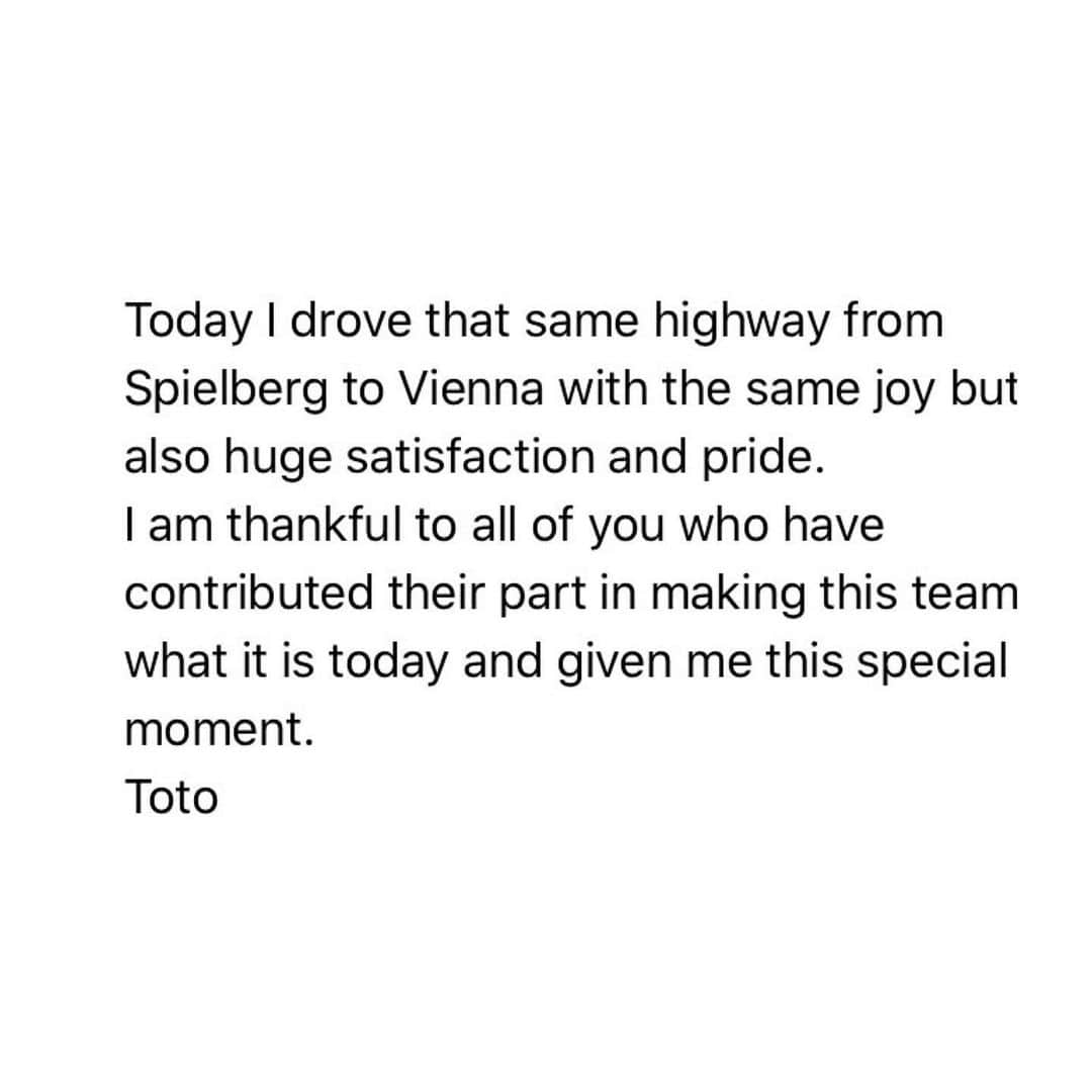 MERCEDES AMG PETRONASさんのインスタグラム写真 - (MERCEDES AMG PETRONASInstagram)「Toto sent this email around to the entire team on Sunday after the second race in Austria.   Winning at home. It’s a bit special ❤️」8月5日 3時14分 - mercedesamgf1