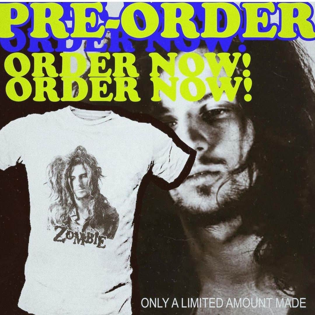 ロブ・ゾンビのインスタグラム：「Well @greatwhitegrizzly is at it again! Here’s a unique item. Young Zombie from around 1986. This will be a quick run so order yours now! Go to www.localboogeyman.com now! #robzombie #localboogeyman #zombie1986 #preorder」