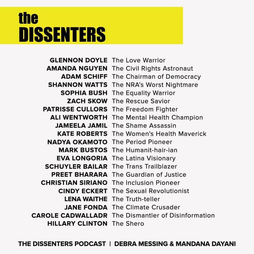 デブラ・メッシングさんのインスタグラム写真 - (デブラ・メッシングInstagram)「We are HALF WAY THROUGH! I can’t believe it.   This has been such a profoundly  fulfilling experience. @thedissenters has brought me such joy, and innumerable sources of inspiration. I am BEYOND grateful to my partner in crime, @mandanadayani who really brought this whole adventure to life.   We created this podcast because we wanted to inspire, empower and activate our listeners. We want everyone who listens to recognize their own power to make a difference. I hope you have all met our incredible Dissenters (the first 10), and if not,  go to the link in my bio, and be amazed.   And get ready! Because the NEXT 10 are going to blow you away! Make sure you let us know what you think in the comments section. We are starting to do research for next season and would love to know which stories really resonated with you!   Xx Debra」8月5日 4時33分 - therealdebramessing