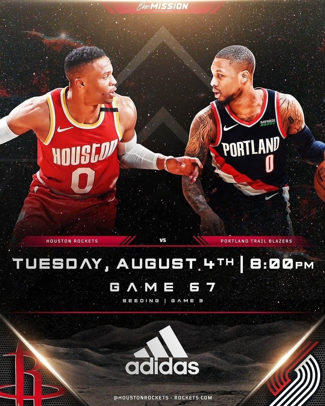 ヒューストン・ロケッツさんのインスタグラム写真 - (ヒューストン・ロケッツInstagram)「Let's get it!  🏀 Rockets vs. Blazers 📺 @attsportsnetsw & @nbaontnt 📻 @sportstalk790 📲 Rockets.com/Mobile-App  #OneMission l @adidashoops」8月5日 5時00分 - houstonrockets