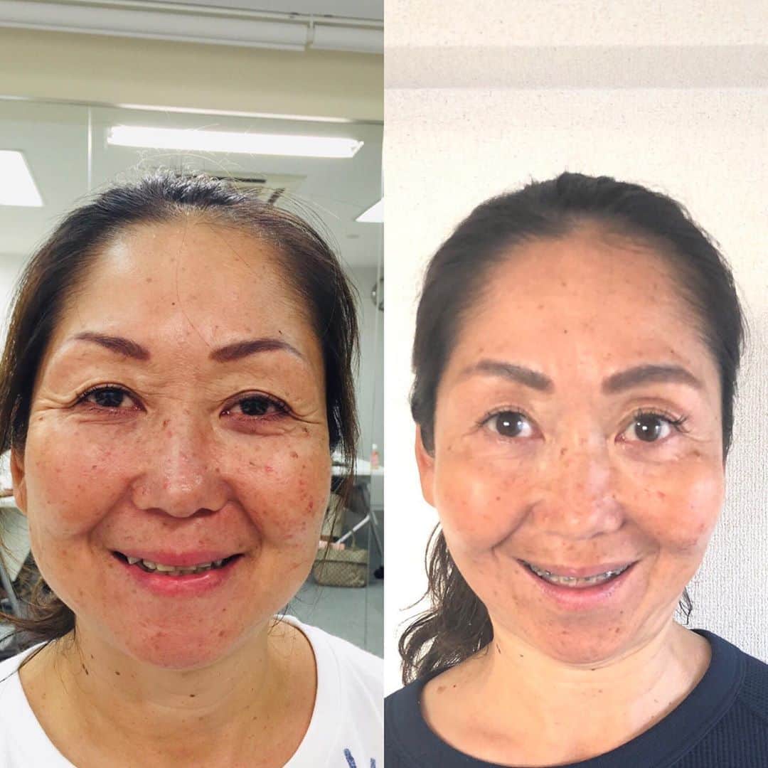 間々田佳子のインスタグラム：「目、大きくなるんですか？と打ち合わせできかれますが、 目周りの使い方を習得すれば 大きくなる可能性大。  コアフェイストレーニングをすると、皆さんの筋肉が調子良く動きだす！  自分の動かし方は 明確にしておいたほうが 絶対いい‼️  #間々田佳子 #コアフェイストレーニング #ステキに歳を重ねようね❣️ #自力美容」