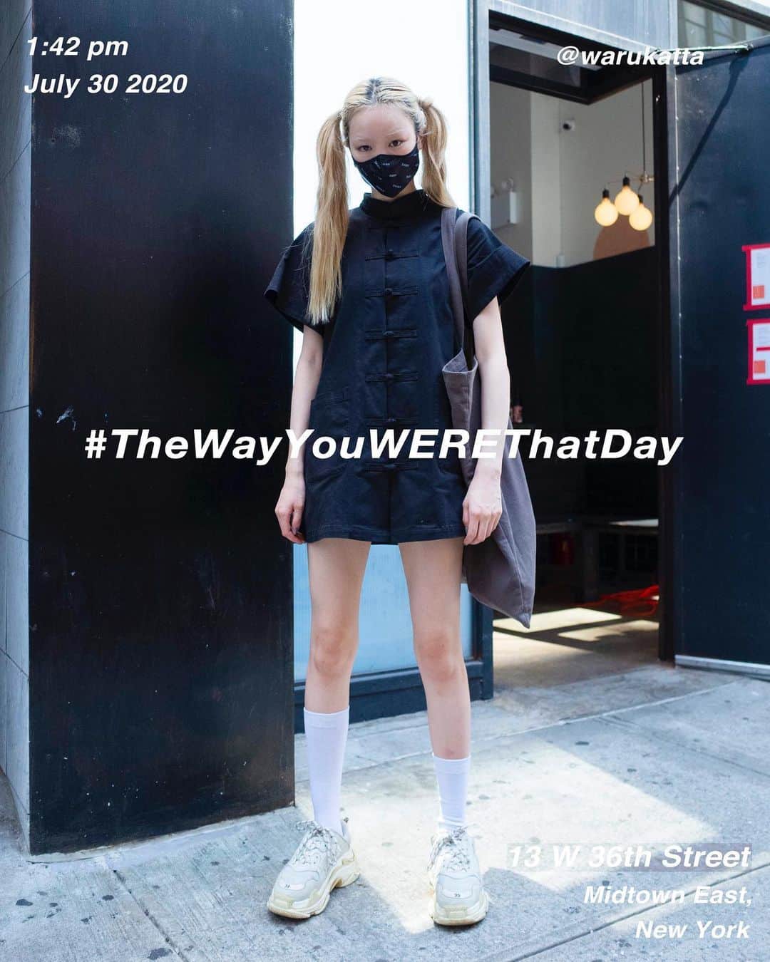 筒井心一のインスタグラム：「@warukatta on 13 #West36thStreet at 1:42 pm, July 30 2020, #NewYork ﻿ #OutfitOfTheDay = #TheWayYouWEREThatDay  #TWYWTD #ShinichiTsutsui」