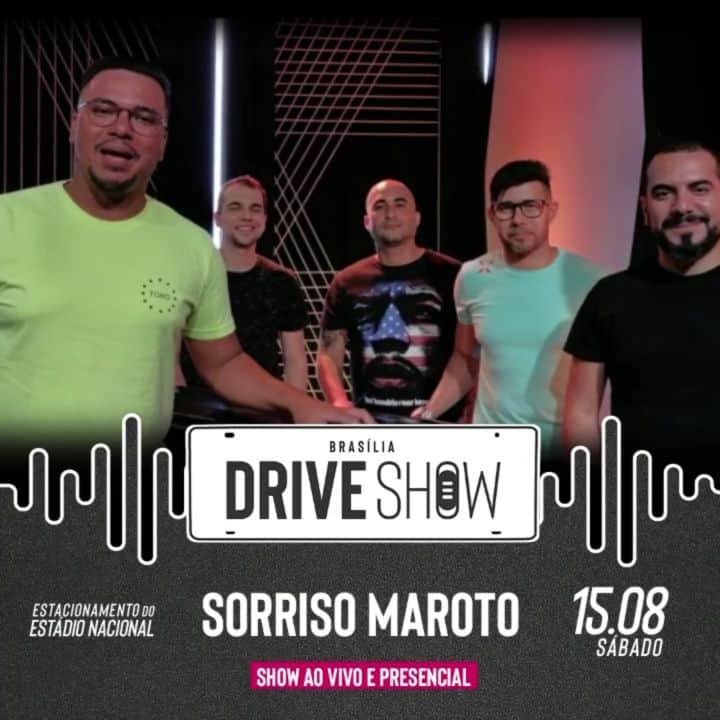 Sorriso Marotoのインスタグラム：「Tá chegando a hora, Brasília! Dia 15/AGO a gente chega com tudo para um show ao vivo e presencial no @driveshowbsb! 😃⠀ ⠀⠀ É isso mesmo: vai rolar aquele pagodinho diferente pra gente matar a saudade e cantar todos os antigos e novos sucessos com toda segurança! Não marca bobeira e garanta logo seu ingresso porque são LIMITADOS, hein! 😉⠀ ⠀⠀ 🎫 Ingressos:⠀ Sites: furandoafila.com.br e oquevemporai.com⠀ Pontos físicos: Óticas Diniz e Bendito Food (SEM TAXA)⠀ ⠀ #driveshow #driveshowbsb #drivein #brasilia #sorrisomaroto」