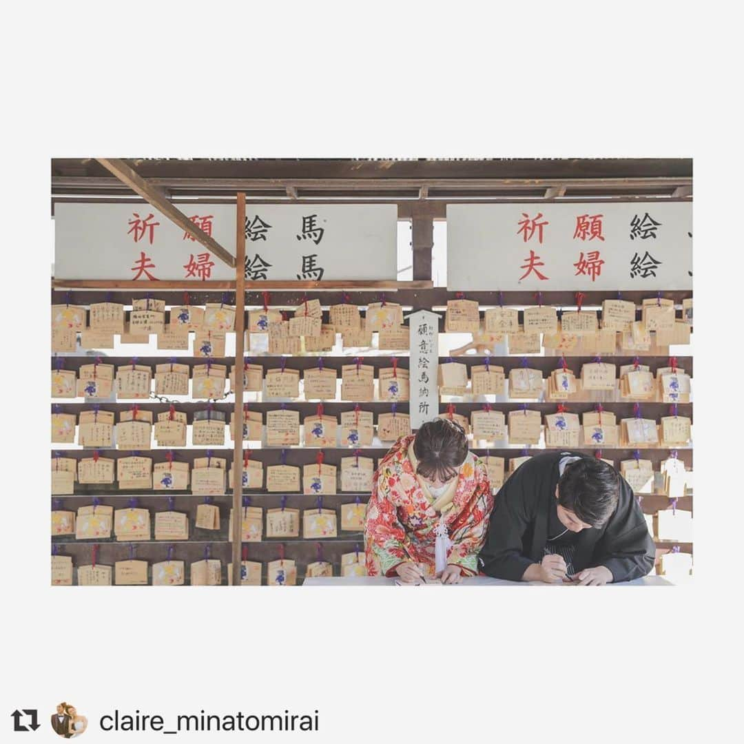 CLAIREさんのインスタグラム写真 - (CLAIREInstagram)「#Repost @claire_minatomirai with @make_repost ・・・ .  #claire#bridal#wedding#weddingphoto#bridalphoto#結婚式#フォトスタジオ#クレールみなとみらい店#クレールみなとみらい#ウェディングフォト#ブライダルフォト#フォトウェディング#ウエコレ#2019秋婚#2019冬婚#2019春婚#2019夏婚#ゼクシィ#プレ花嫁#全国のプレ花嫁さんと繋がりたい#前撮り#後撮り#モニター撮影　#ファインダー越しの私の世界 #プレ花嫁準備 #伊勢山皇大神宮」8月5日 11時03分 - clairebridalstudio