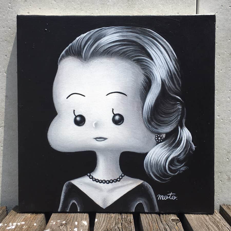 本秀康さんのインスタグラム写真 - (本秀康Instagram)「黒真珠の女 #illustration #acrilicpainting #artwork」8月5日 13時40分 - hideyasu_moto