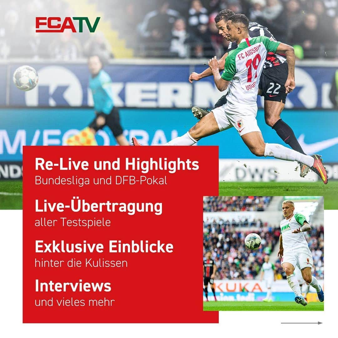 FCアウクスブルクさんのインスタグラム写真 - (FCアウクスブルクInstagram)「Frisches Design, exklusive Inhalte und vieles mehr...! Checkt das neue #FCATV aus! 📺😏 #FCA #FCA1907 #fcaugsburg」8月6日 0時54分 - fcaugsburg1907