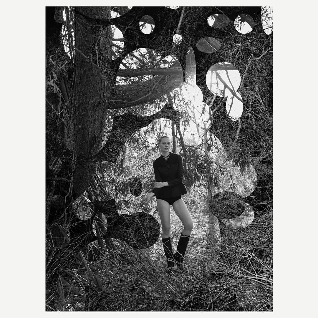 サーシャ・ピヴォヴァロヴァのインスタグラム：「“Nature wins “ @Systemmagazine shot in my backyard during lockdown by @fabienbaron styled by @ludivinepoiblanc .All clothes #Dior @dior」