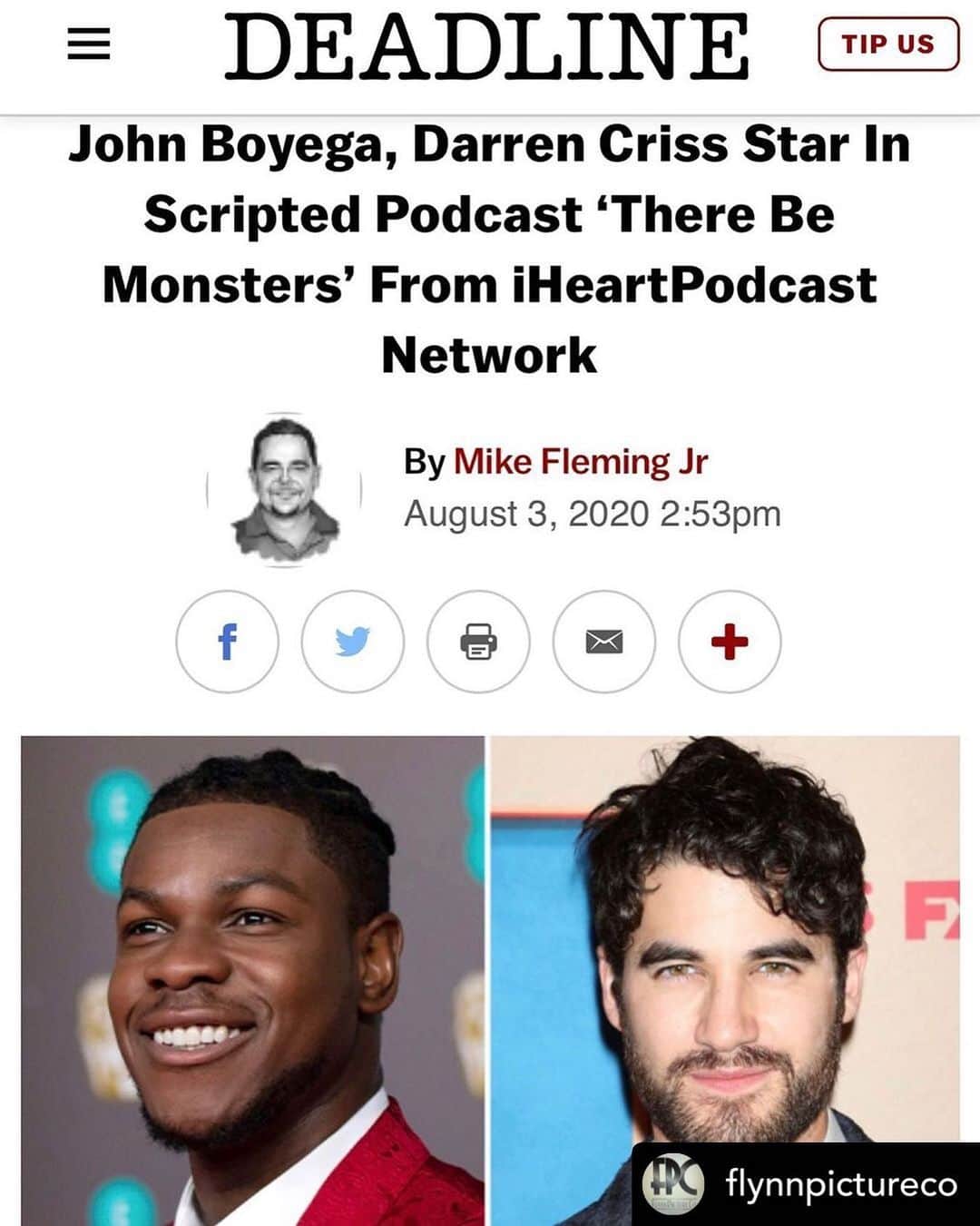クラーク・グレッグのインスタグラム：「Psyched to be part of this cool podcast from @flynnpictureco repost: FPC is stepping into a new arena of content creation with a brand new slate of immersive PodFiction audio dramas 🎧 ⚡️ We couldn’t be more excited 🔥 to announce our maiden PodFi ▪️THERE BE MONSTERS▪️an original ten-part narrative, sci-fi thriller starring two talented multi-hyphenates and superstars @johnboyega and @darrencriss 💫 Our world class cast also features @marleyshelton @clarkgregg and @sahrngaujah 🙌🏼🙌🏼 We’ve been developing this series with our amazing partners @iheartradio @conalbyrne @psychopia (our writer/director) @johnboyega (our producing partner) and #NicholasTecosky (our co-writer) since November 2019. We were about to record live in-studio all around the world when the pandemic hit and shut us down. Rather than push the production, we developed a completely unique and unprecedented system which allowed our cast & crew to interact remotely while connecting virtually across multiple continents and time zones - proving that necessity truly is the mother of invention! We’re very proud to have pulled this off despite numerous challenges and technical limitations. But with the incredible support, patience and collaboration of our partners we got it in the can. We can’t wait to share this groundbreaking series with the audience around the world. Look for our official release date in the fall of 2020. Will keep you posted. Get your AirPods ready - here comes #ThereBeMonsters 📣 (click link in bio for story) @scotify @shellfish_130」