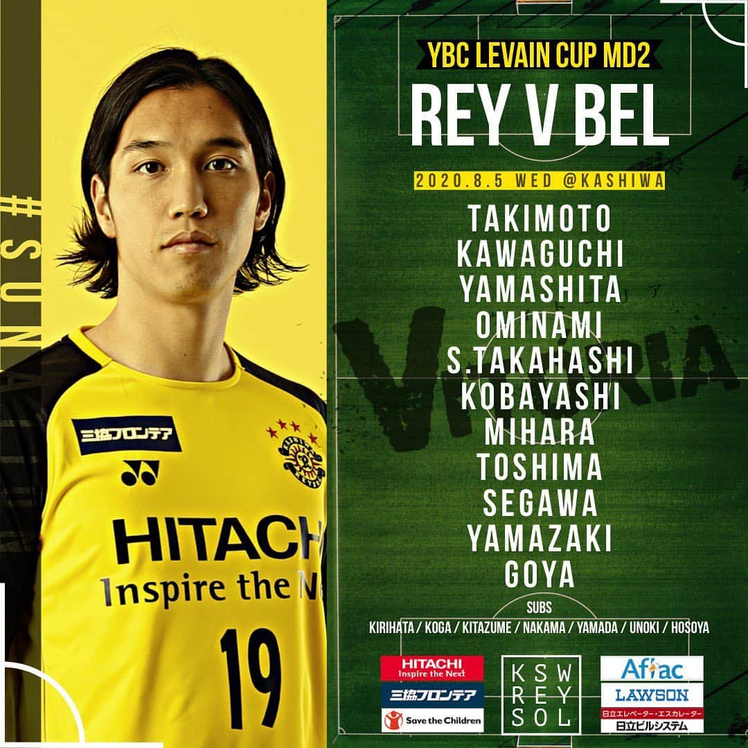 柏レイソルさんのインスタグラム写真 - (柏レイソルInstagram)「#startingXI #REYvBEL #kashiwa #reysol #bellmare #jleague #levaincup」8月5日 17時05分 - kashiwareysol_official