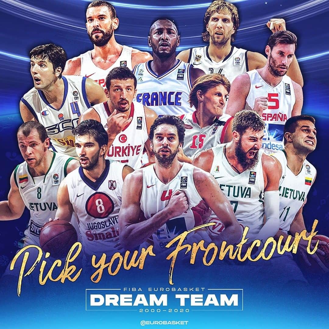 FIBAさんのインスタグラム写真 - (FIBAInstagram)「Who's in the frontcourt of your 𝒖𝒍𝒕𝒊𝒎𝒂𝒕𝒆 @EuroBasket Dream Team of 2000-2020? 🤔」8月5日 18時16分 - fiba