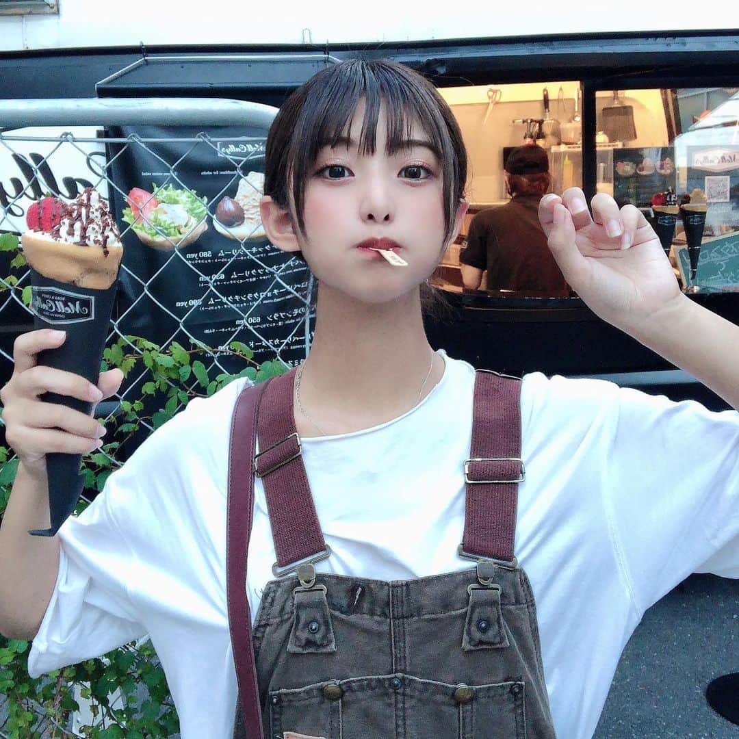 横田未来さんのインスタグラム写真 - (横田未来Instagram)「お仕事の帰りにクレープ食べ行った🐯 美味しすぎて暑さなんて忘れてた。 今日オープンらしい！オススメします。  このんと久しぶりに会って行ったんだー！」8月5日 20時30分 - mirai_yokoda