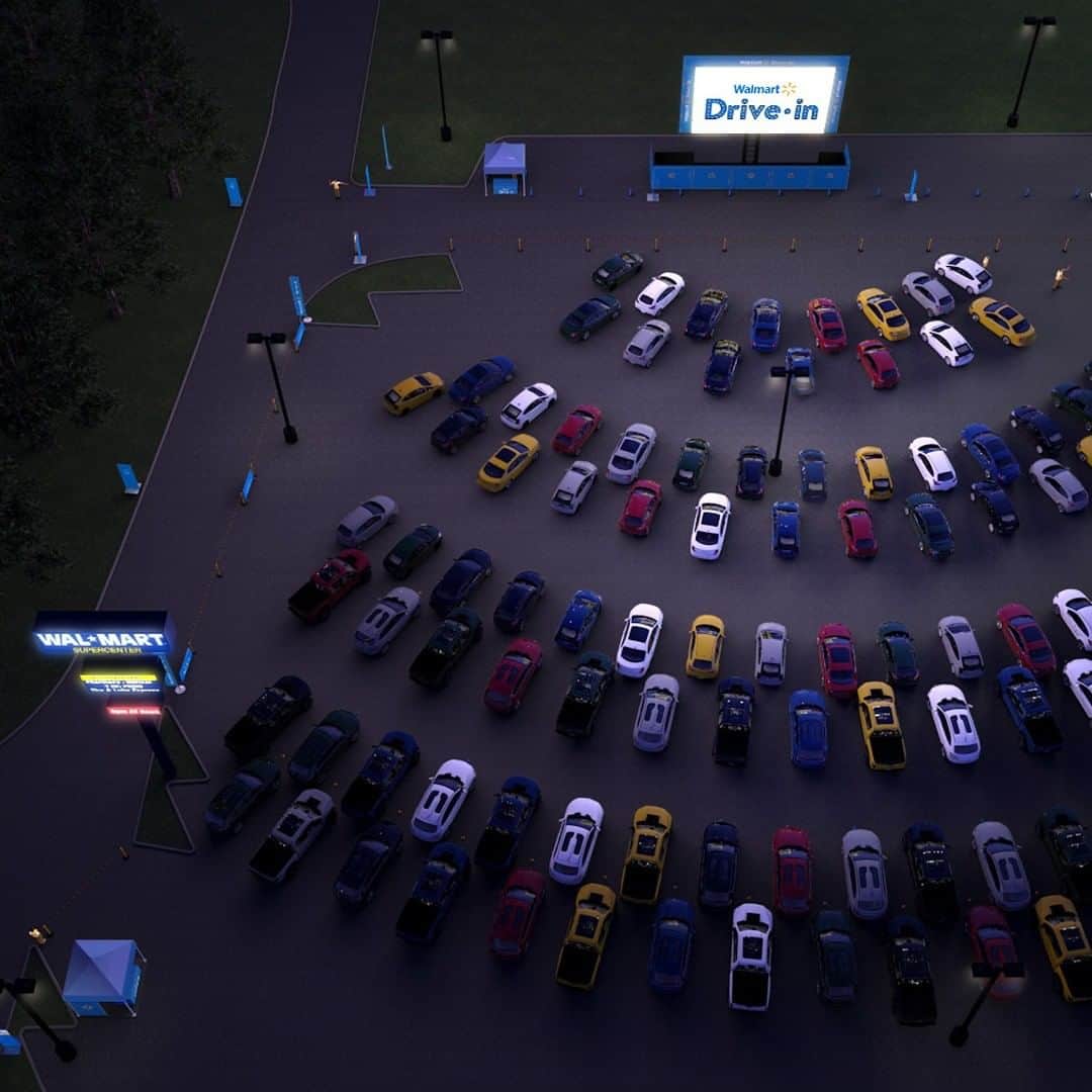 Wal-Mart Stores, Incのインスタグラム：「There’s never been a better time for a drive-in. 😄 Get ready for some family fun in the parking lot of 160 stores nationwide with ~free~ movies like Black Panther, Spider-Man: Into the Spider-Verse, Back to the Future, and more. Get your tix starting at 5 pm ET tonight at http://walmrt.us/2DCSiJS. #WalmartDriveIn」