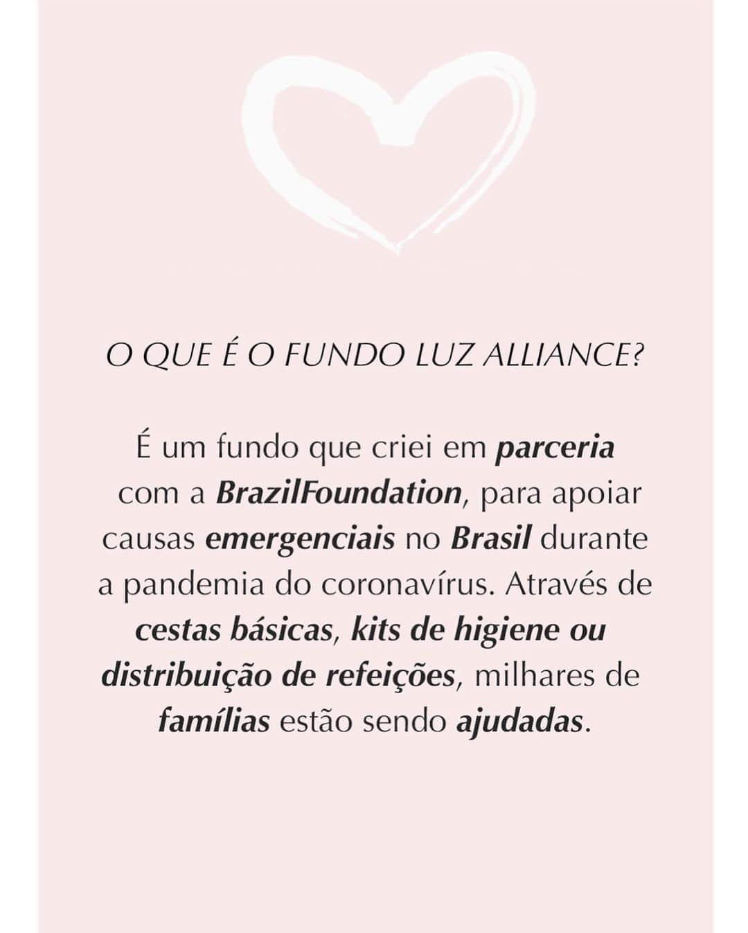 ジゼル・ブンチェンさんのインスタグラム写真 - (ジゼル・ブンチェンInstagram)「Quando ajudamos uns aos outros multiplicamos uma corrente do bem! Até agora o Fundo Luz Alliance, que criei para ajudar as famílias mais vulneráveis no Brasil neste momento delicado, já arrecadou mais de 3.9 milhões de reais, possibilitando que milhares de famílias sejam atendidas. Agradeço do fundo do meu coração a todas as pessoas e empresas que até agora se uniram a nós nesta missão. Muito obrigada! Se você também quiser participar desta corrente do bem, é só acessar o Fundo da Luz Alliance na BrazilFoundation e contribuir. Obrigada!  #gratidão #fundoluzalliance #juntossomosmaisfortes ✨🙏❤️ When we help each other, the chain of goodness continues! Thus far, the Luz Alliance Fund, which I created to help families in Brazil that are most vulnerable during these dire times, has raised more than R$ 3.9 million, providing thousands of families with crucial aid. From the bottom of my heart, I want to thank all of the people and companies that have joined us in this mission thus far. If you also want to participate in this chain of goodness, go to the Luz Alliance Fund at BrazilFoundation to contribute. Thank you! #gratitude #luzalliancefund #togetherwearestronger」8月5日 23時57分 - gisele