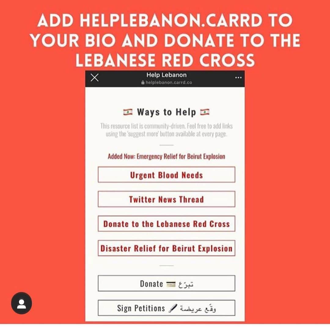 デュア・リパさんのインスタグラム写真 - (デュア・リパInstagram)「Lebanon is on its knees and needs us more than ever. Yesterday's explosion in Beirut devastated the city and sent shockwaves around a country that is already in the midst of political unrest, economic crisis and famine. We have to come together to help. Please donate if you can and share this information. rp: @najwazebian 🇱🇧 ❤️🙏🏼 Update: there is no need for blood donations right now thanks to all the hero volunteers.」8月6日 5時12分 - dualipa