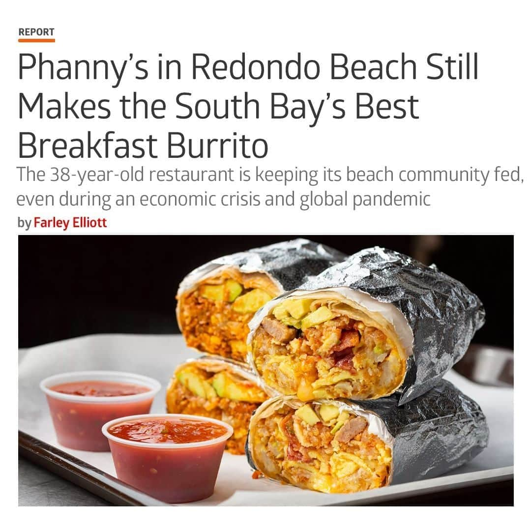 Eater LAさんのインスタグラム写真 - (Eater LAInstagram)「There are few foods more sacred to Los Angeles than the breakfast burrito, that all-day Mexican-American staple meant to satisfy any hunger and stave off every hangover. Enter Phanny’s @phannysredondo in Redondo Beach. The tiny open kitchen is in a perpetual state of rushed commotion, as line cooks pull strips of par-cooked bacon from overflowing hotel pans and push for more room for eggs on the overloaded griddle. Tickets move fast for simple egg, cheese, hash brown, and meat combos. Read this story on how one of LA's most popular breakfast burrito spots is enduring the pandemic. Story by Eater LA senior editor Farley Elliott (@overoverunder), photo by @wonhophoto.」8月6日 6時21分 - eater_la